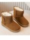 1pair Girls' Round Toe Black Textile Snow Boots With Plush Lining, Non-Slip Sole And Suitable For 3-12 Years Old In Autumn And Winter Seasons