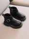 Children's Buckle Decorated Side Zipper Motorcycle Boots