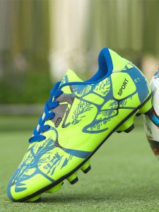 Kids' Ag/Hg Football Shoes, Artificial Or Natural Grass, Anti-Slip, Durable, Lace Up, Student'S Shoes