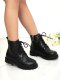 Girls Zipper Back Lace-Up Front Combat Boots