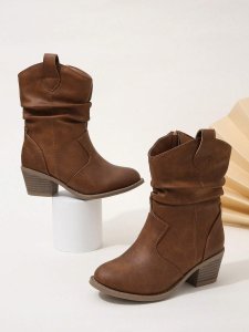 Girls' Simple Slip-on Ankle Boots For Kids